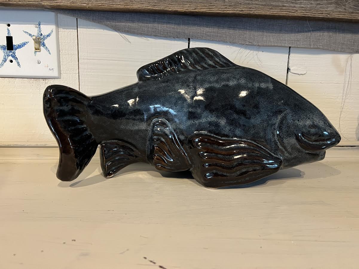 Large Blue Fish Garden Decor – Coastal Outdoor Accent