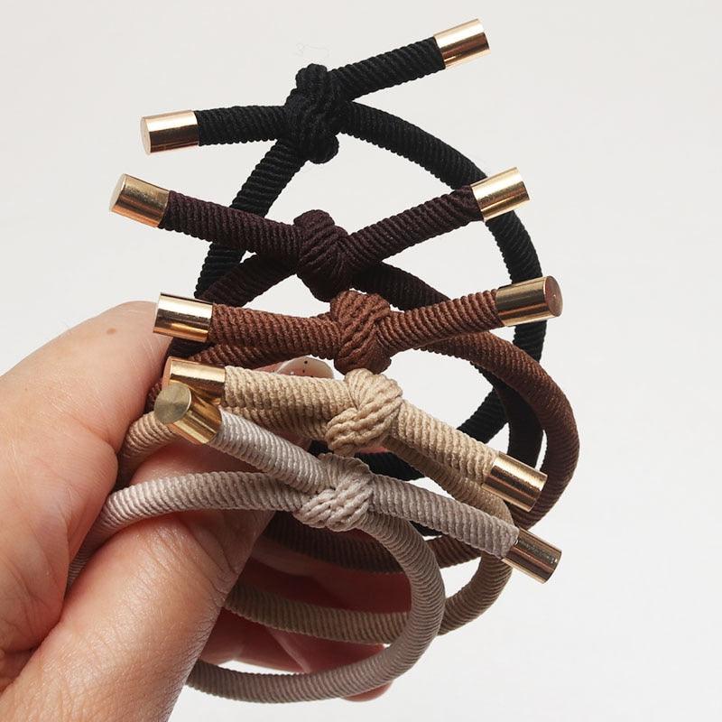 10PCS Women Elastic Hair Rubber Bands High Quality Girls Hair Bands Hair Scrunchies Gold Plated Hair Accessories Hair Gum Tie Gorgeous Hair Accessories For Women