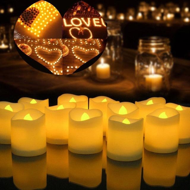 12Pcs Electronic LED Tea Light Candles Flickering Bulb Battery Operated Flameless LED Tea Light for Seasonal & Festival Celebration Electric Fake Candle Realistic Battery-Powered Flameless Candles for Home Bedroom Party Wedding Festival Decor