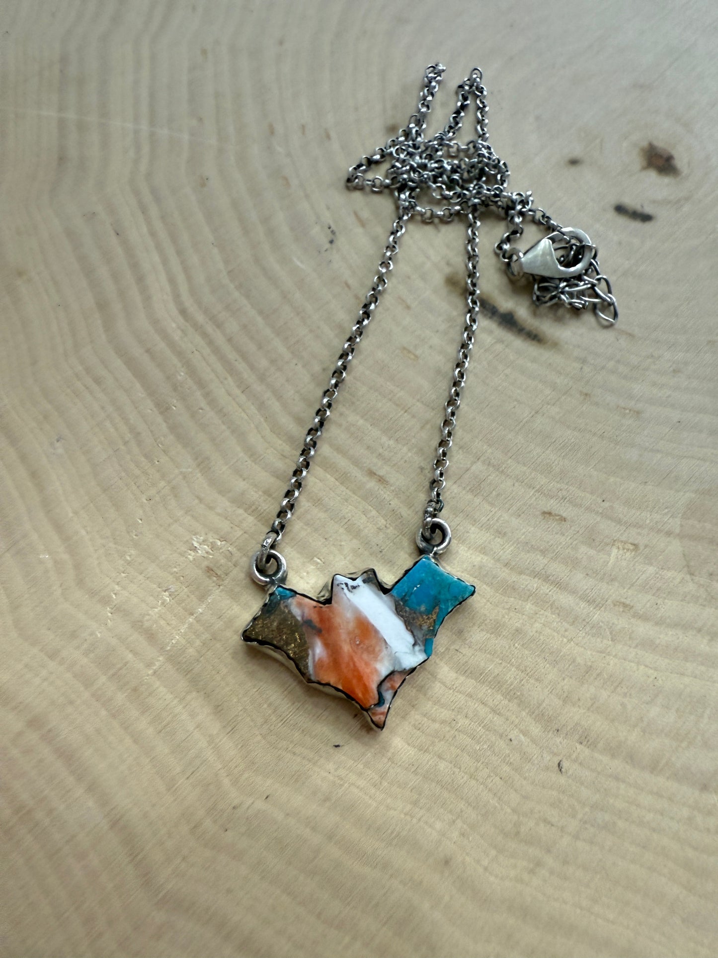 Beautiful Handmade Sterling Silver & Spice Bat Necklace