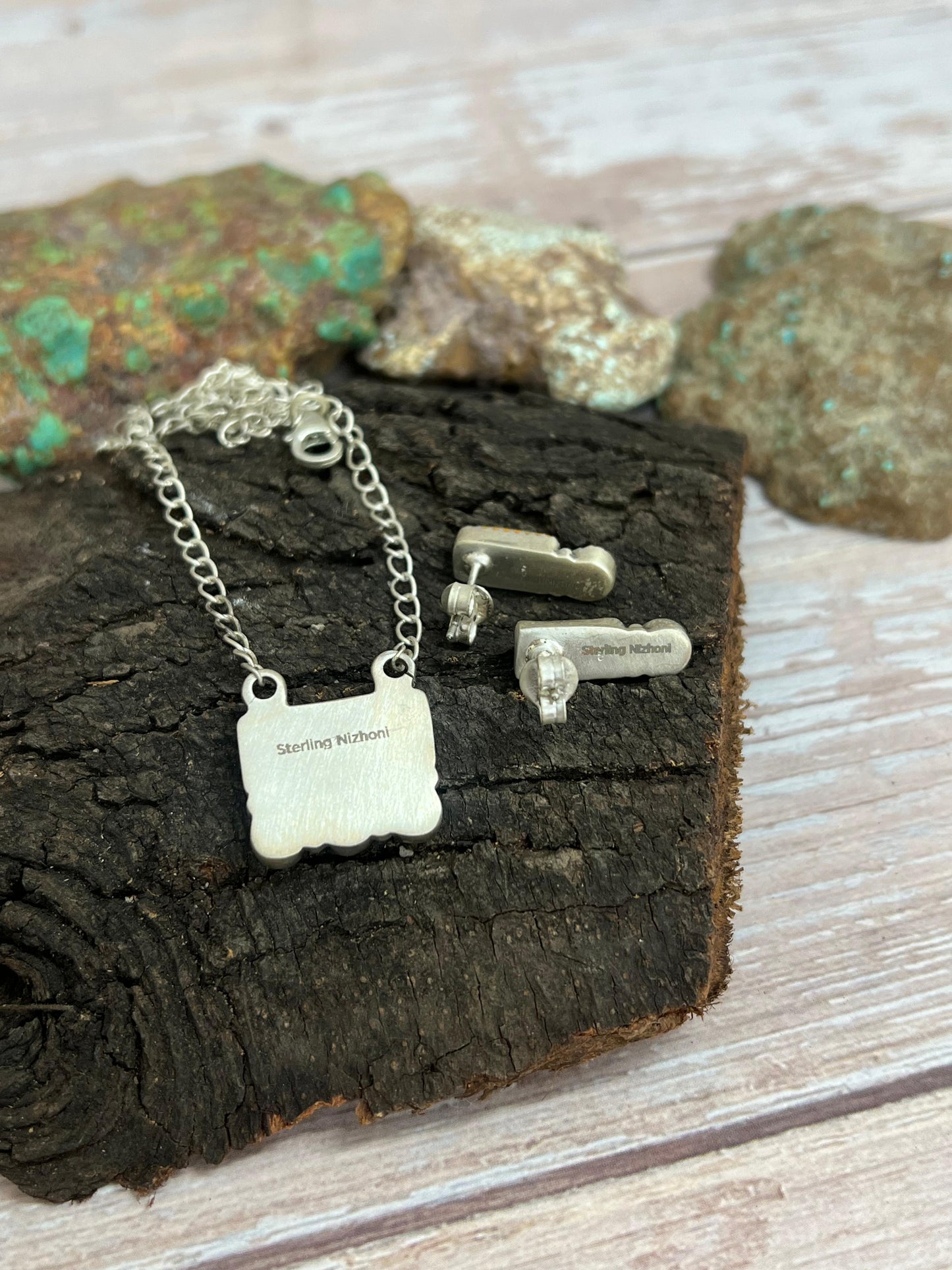 "Halloween Collection" Handmade Sterling Silver Black Onyx, Bumblebee Necklace with Signed Nizhoni