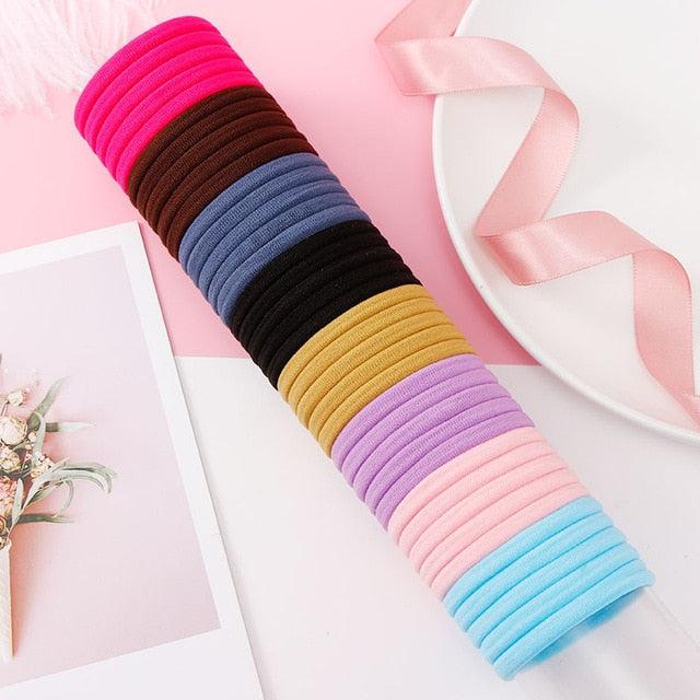 1Set 4cm Girls Cute Colorful Elastic Hair Bands Children Lovely Ponytail Holder Scrunchies Hair Ties Headbands Fashion Hairgrips Accessories For Party