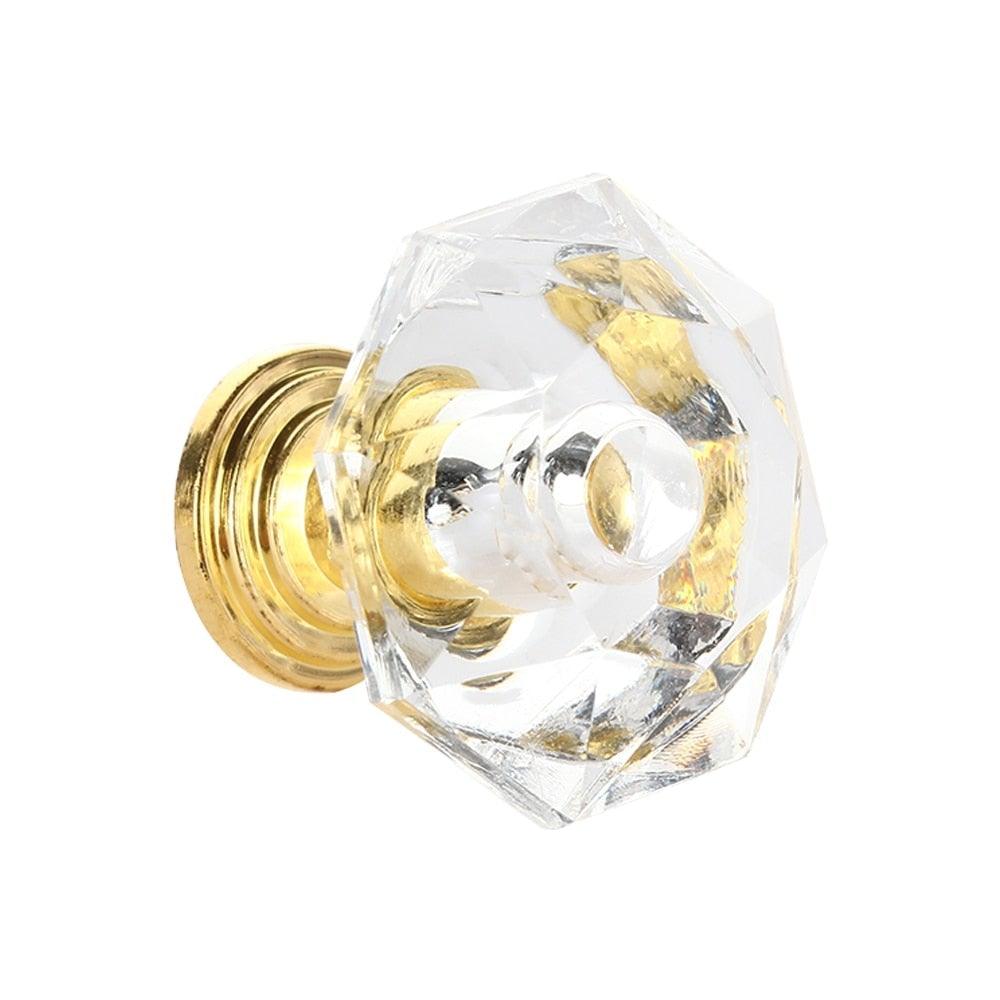 2 pcs Crystal Knobs Cupboard Drawer Pull Handle Door Knob Diamond Shape Cabinet Knob Home Furniture Accessories Dresser Knobs For Kitchen Furniture Kids Room Cabinet Knobs