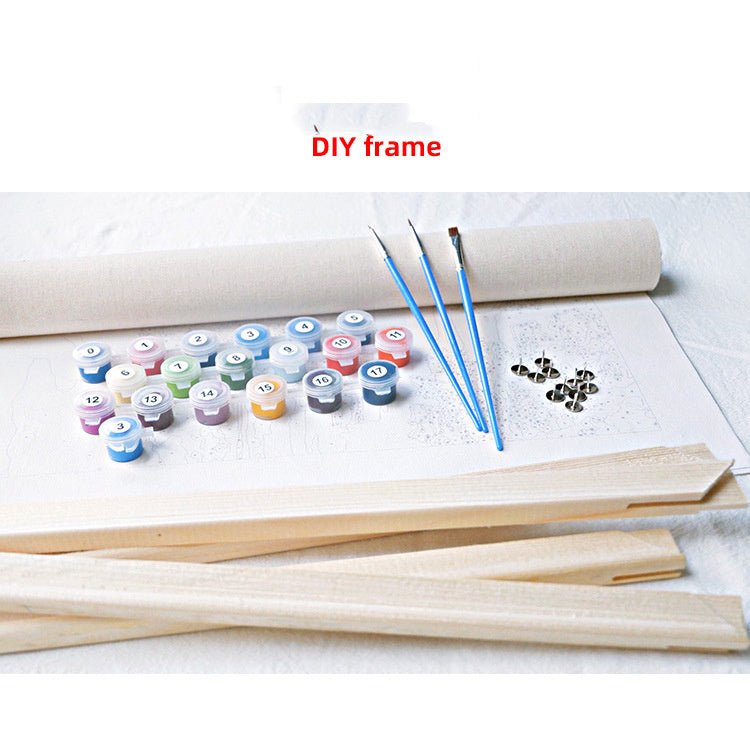 DIY digital painting boat series global red Venice