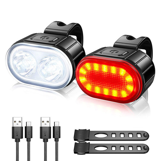 Helmet Road Bike Headlight Tail Light Set