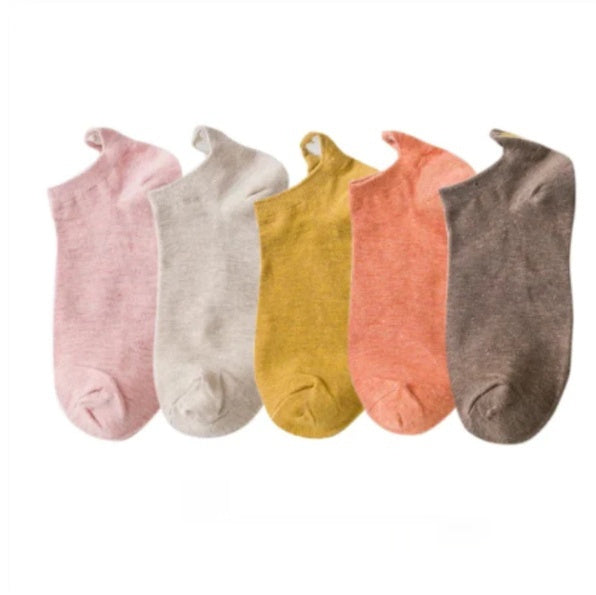 Heel Ear Love Embroidery Women's Boat Socks