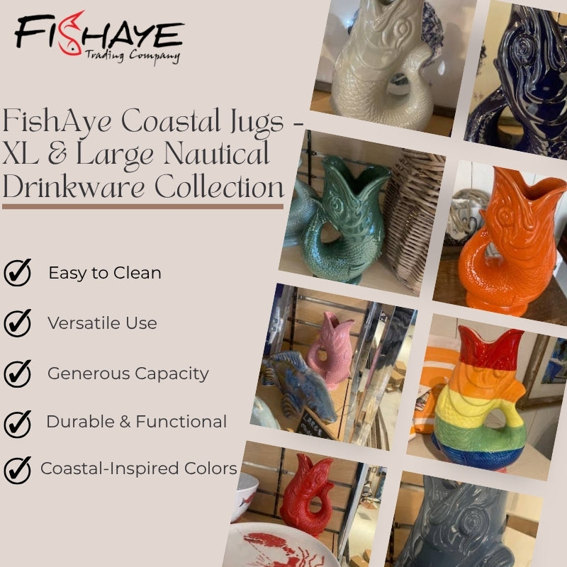 Ceramic Gurgle Jug – Fish-Shaped Nautical Pitcher Drinkware