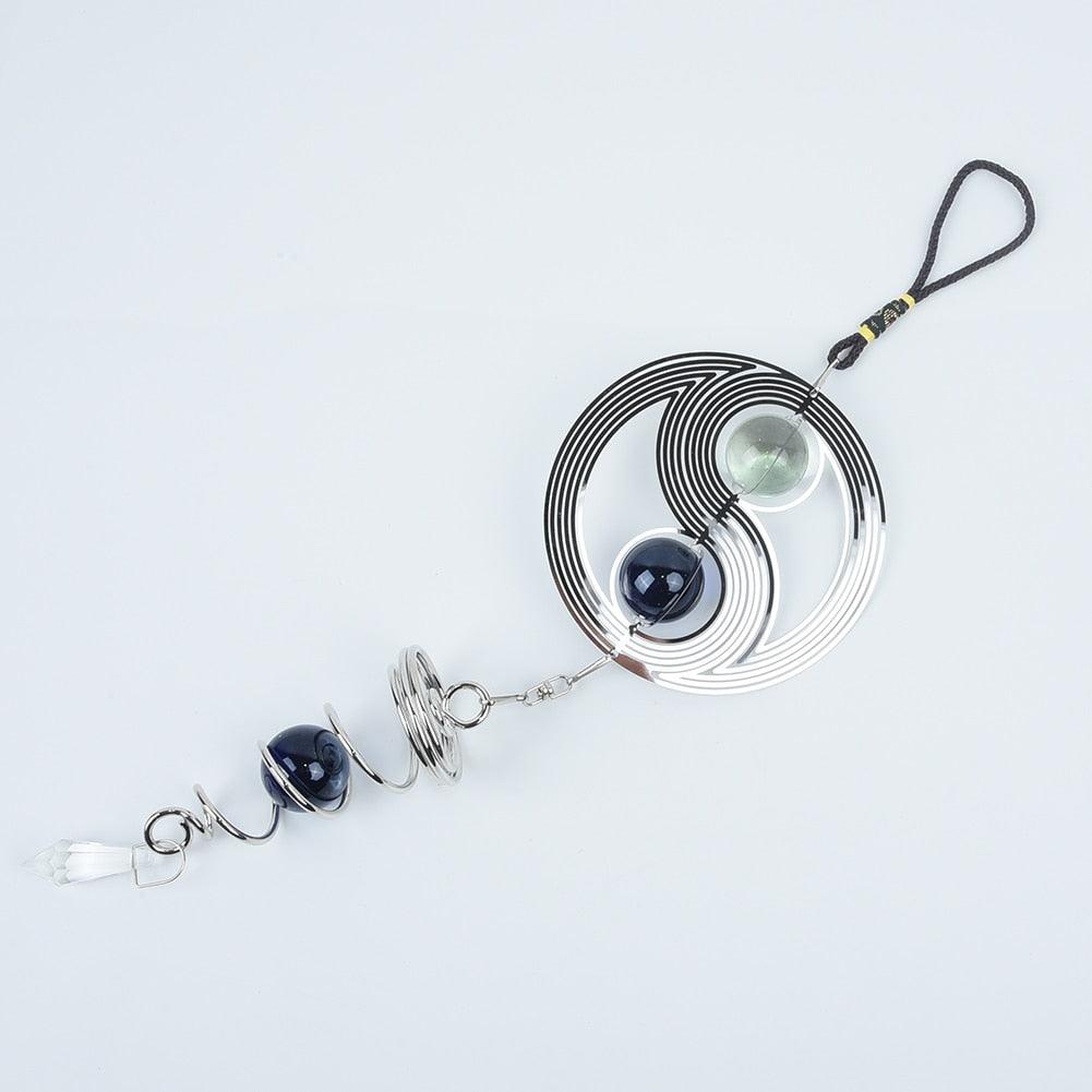 3D Wind Chimes Sun Wind Spinner Metal Hanging Wind Bells Stainless Steel Chimes Church Indoor Outdoor Garden Porch Balcony Home Decoration Ornament Room Decor