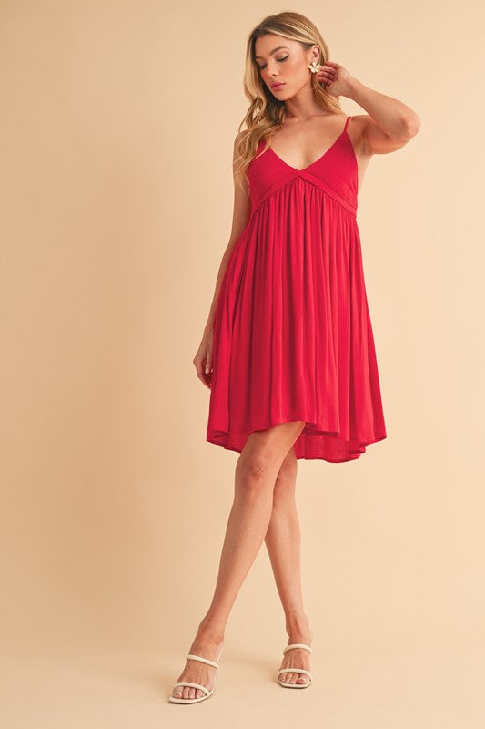 New Summer Ruched Plunge Mini Cami Dress For Women Chic & Flattering, Sculpted Fit, Plunging Romantic Neckline for Night Out & Special Events