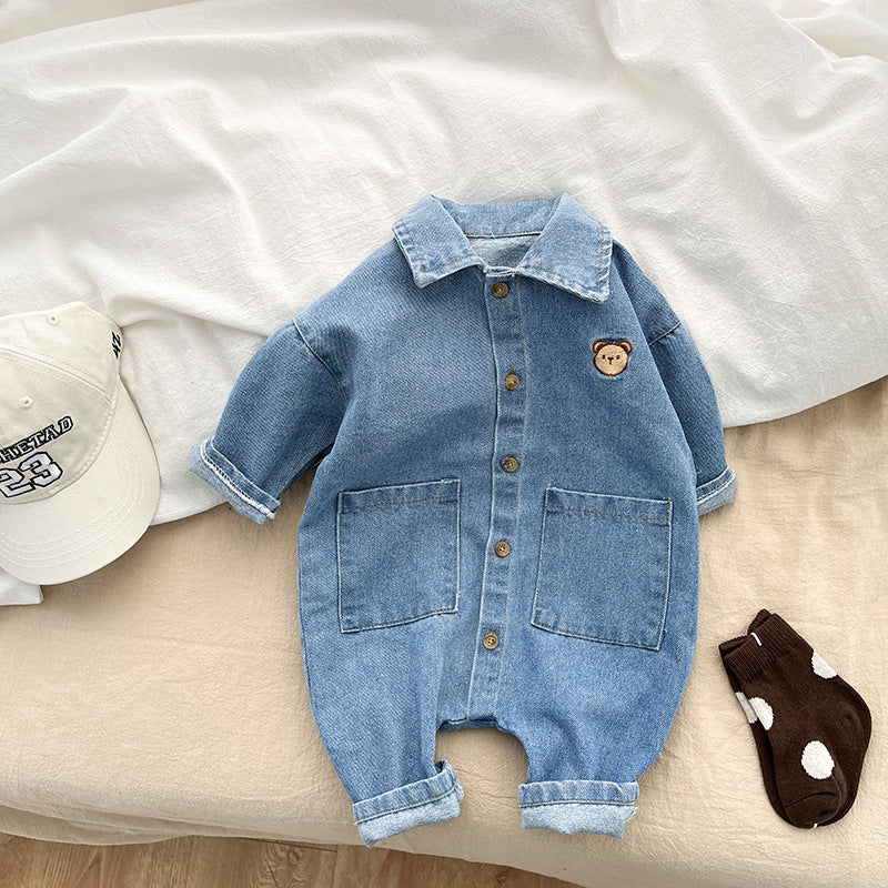Spring And Autumn Denim Jumpsuit Infant Spring