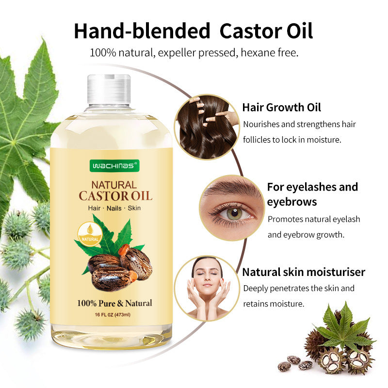 Hair Eyelash Eyebrow Castor Oil 16 Oz 473ml Cold Pressed