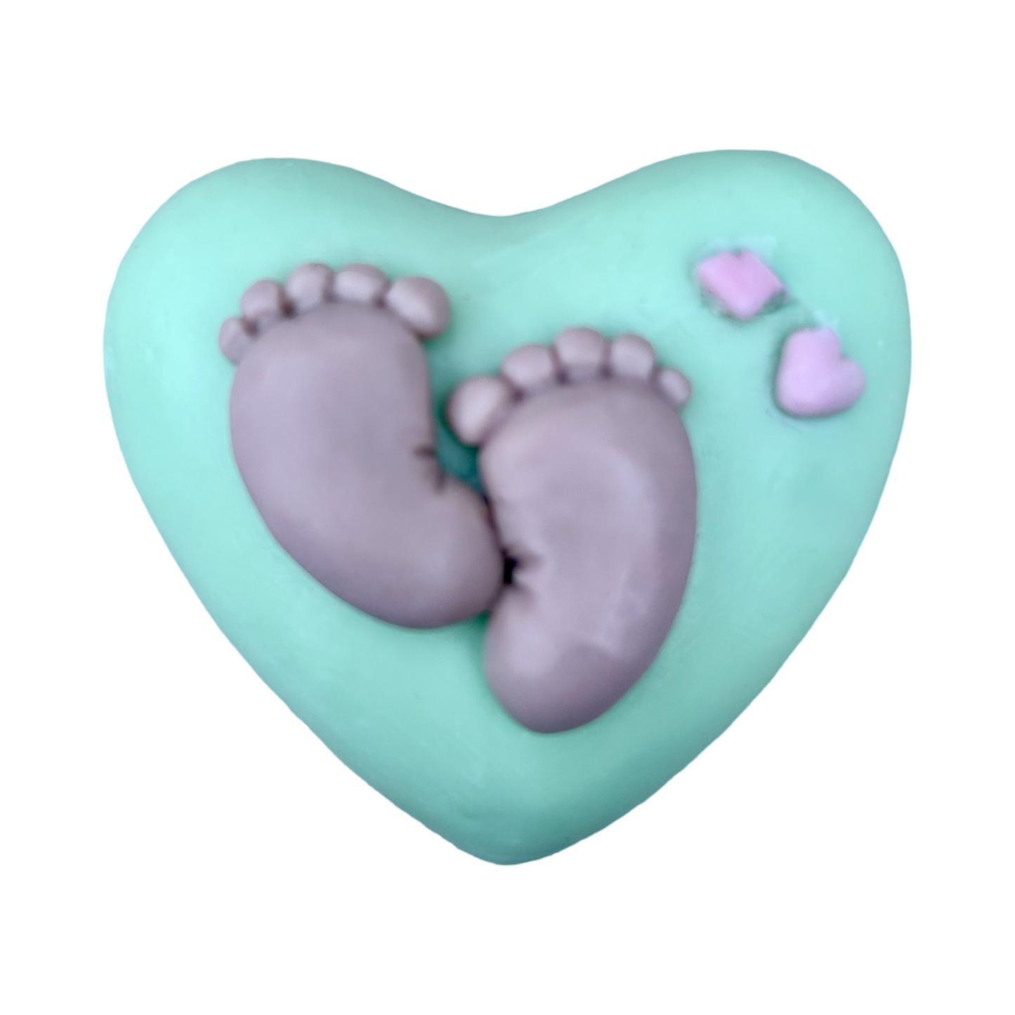 10 Heart Soaps with Newborn Feet for a GIrl Party Favors