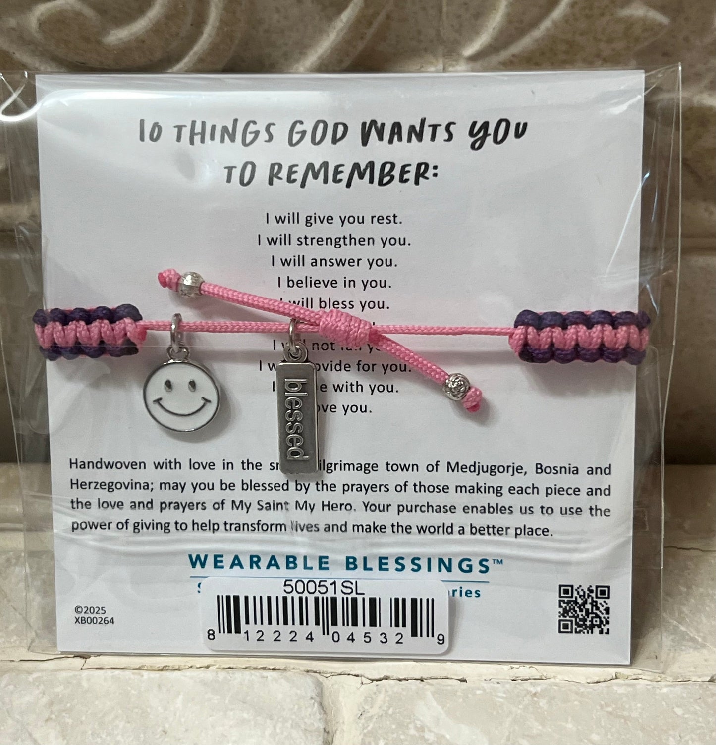 Pray. Hope. Don't Worry. Bracelet for Kids (Pink and Purple)