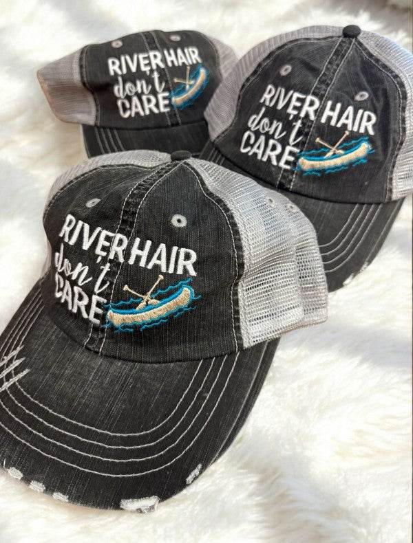River Hair Don't Care Embroidered Trucker Hat