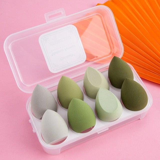 8pcs Makeup Beauty Egg Set Makeup Puff Set Colorful Cushion Cosmestic Sponge Tool Wet and Dry Use Colorful Makeup Sponges Set For Womens