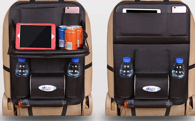 Car seat storage bag multi-function car dining table and chair back storage bag backrest hanging bag car interior decoration supplies