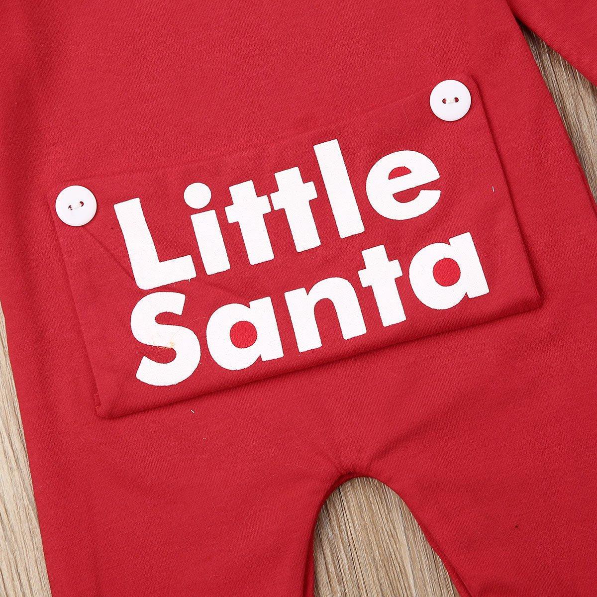 Newborn Girl Boy Autumn Santa Claus Long Sleeve Dot Bandage Romper Jumpsuit Hat For Christmas Made For Girls and Boys