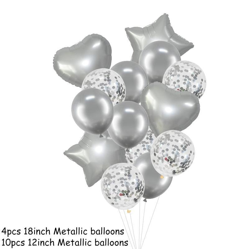 14Pcs Multi Confetti Balloons For Happy Birthday Party Balloons In Several Luxury Variant Helium Ballons For Celebrations for Boy Girls and Babies party