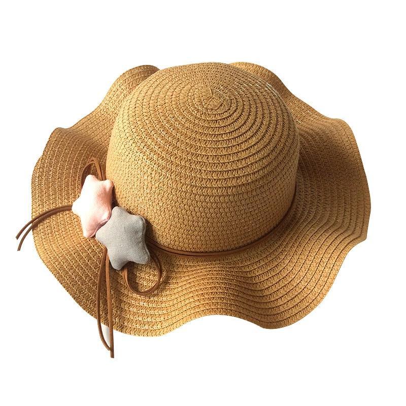 Girls Hats Children Raw Edge Straw Hat For Girls Kids Sun Cap Girls Hat Baby Beach Caps In leegant Modern Design