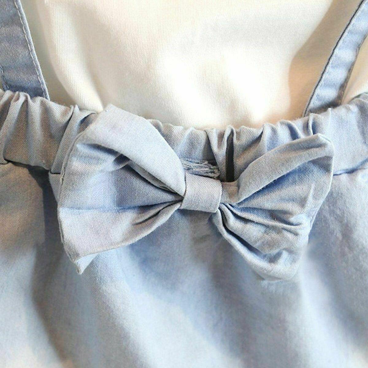 Toddler Kid Girl Ruffles Tops T-shirt Strap Dress Outfit Cute Clothes Set Perfect Gift Unique Design