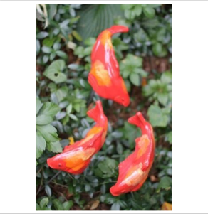 Large Red Fish Garden Decor – Bold Coastal Outdoor Accent