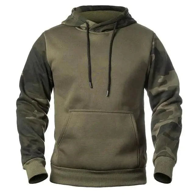 Autumn Men's Military Camouflage Fleece Hoodies Army Tactical Male Winter Camo Hip Hop Pullover Hoody Sweatshirt Men's Pullover Hoodie Blend Fleece Long Sleeve Contrast Color Military Sweatshirt