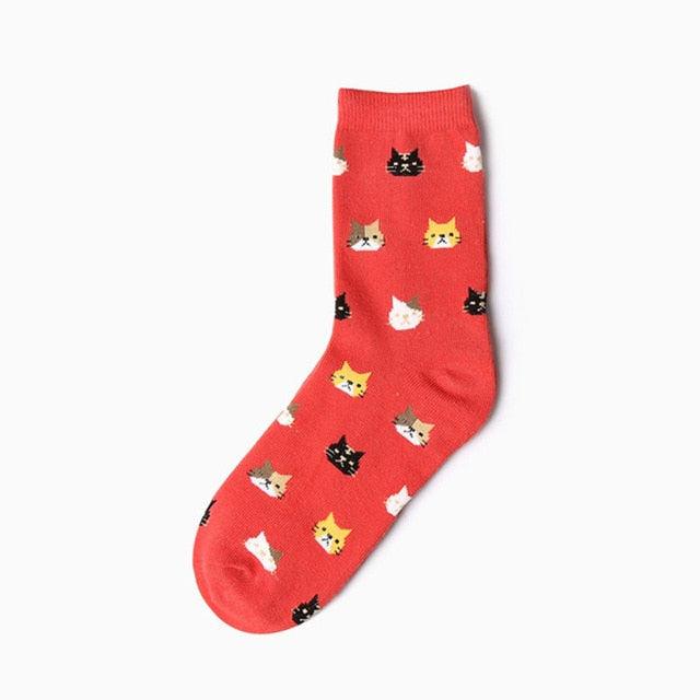 Autumn New Sock Animal Cartoon Cat Lovely Socks Combed Out Of Cotton Fashion Cute Short Socks Cat Print Stylish Color Cute Casual Socks For Men And Women