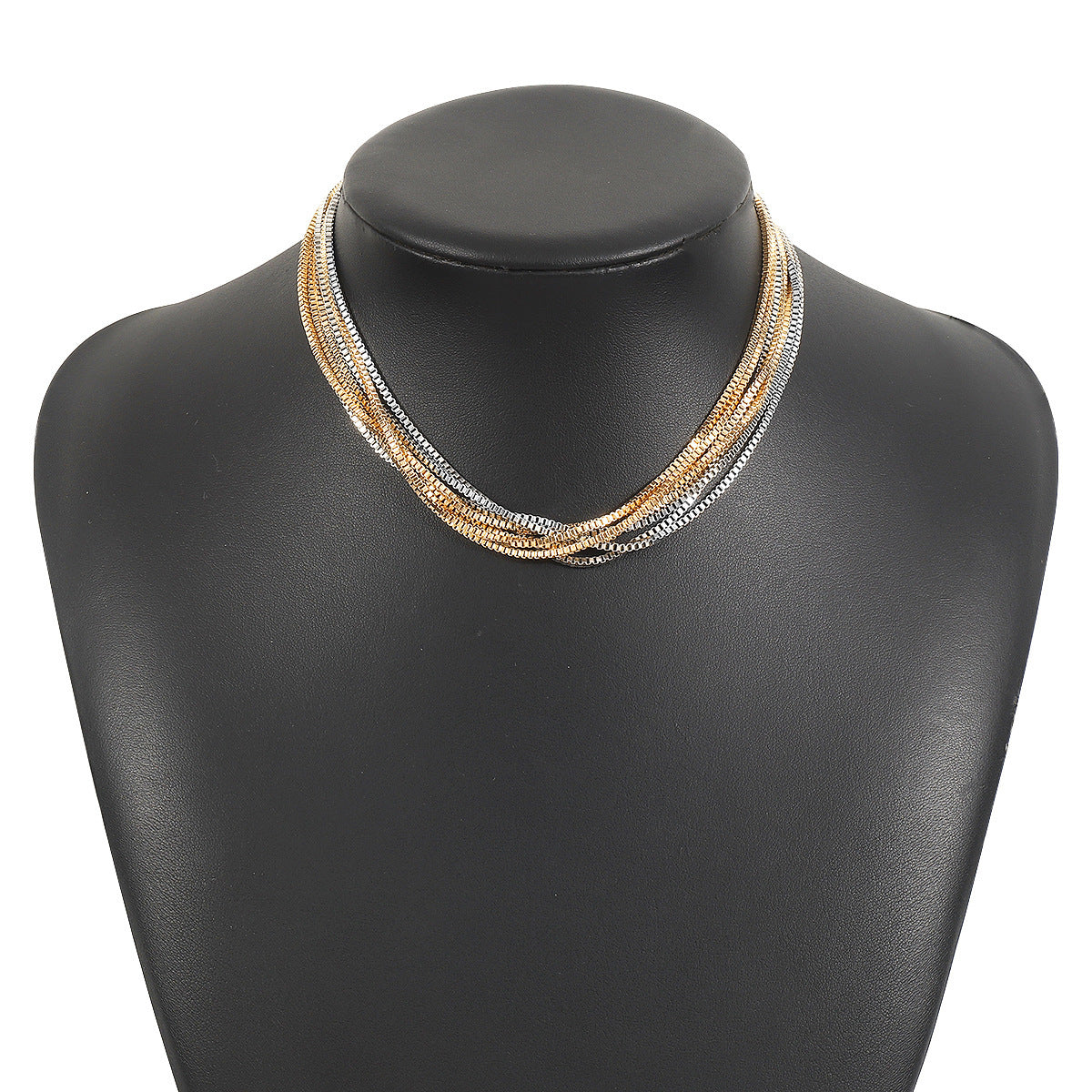 Three-color Twist Necklace Simple Niche Multi-layer
