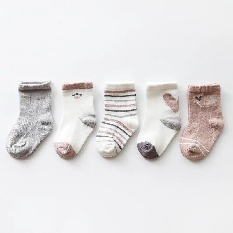 Baby Girls Cotton Cartoon Autumn Socks For Newborn Toddler Unique Style Soft Material Cute Colors