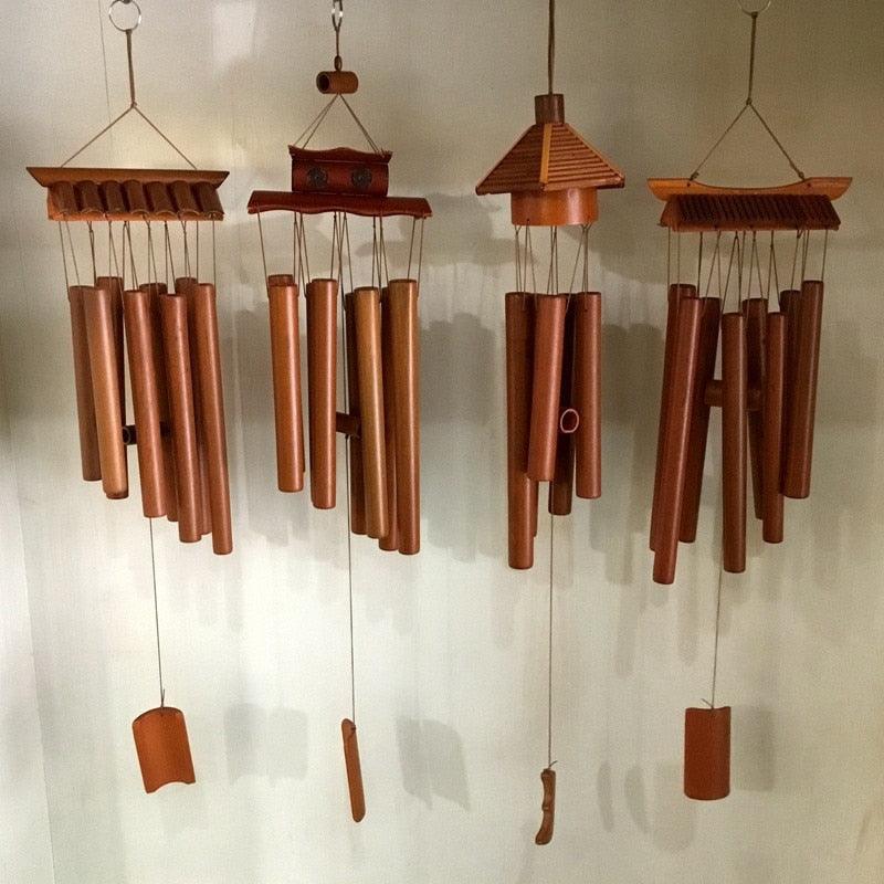 Bamboo Wind Chimes Pendant Balcony Outdoor Yard Garden Home Handmade Craft Wind Chimes With Rotating Hook Outdoor Decor Wind Chimes for Garden Patio Yard Home Antique Tubes Bell Handmade Wind Chime Wall Hanging Crafts Gift