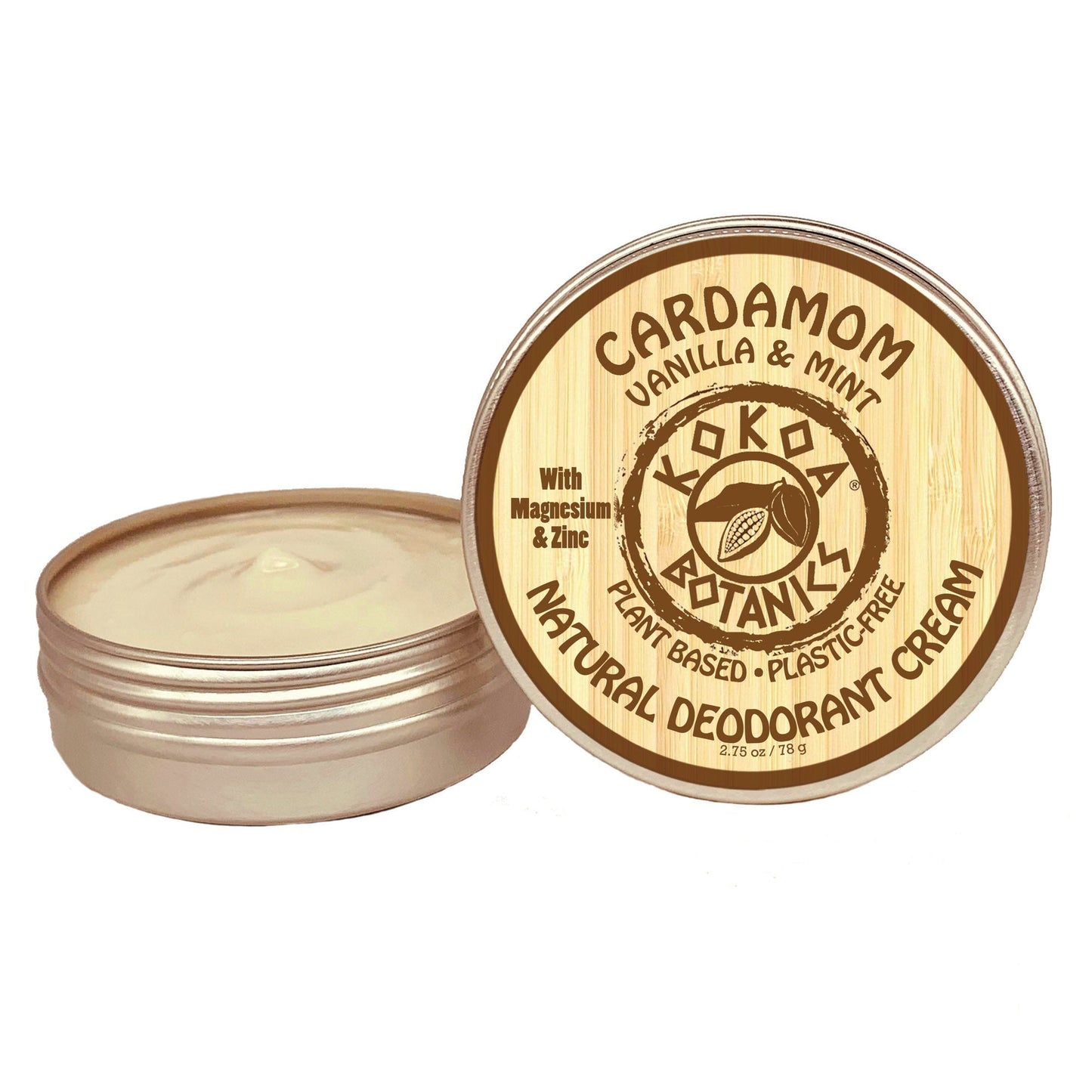 CARDAMOM with VANILLA & MINT - Organic Natural Deodorant Cream - Aluminum-Free - 2.5 oz