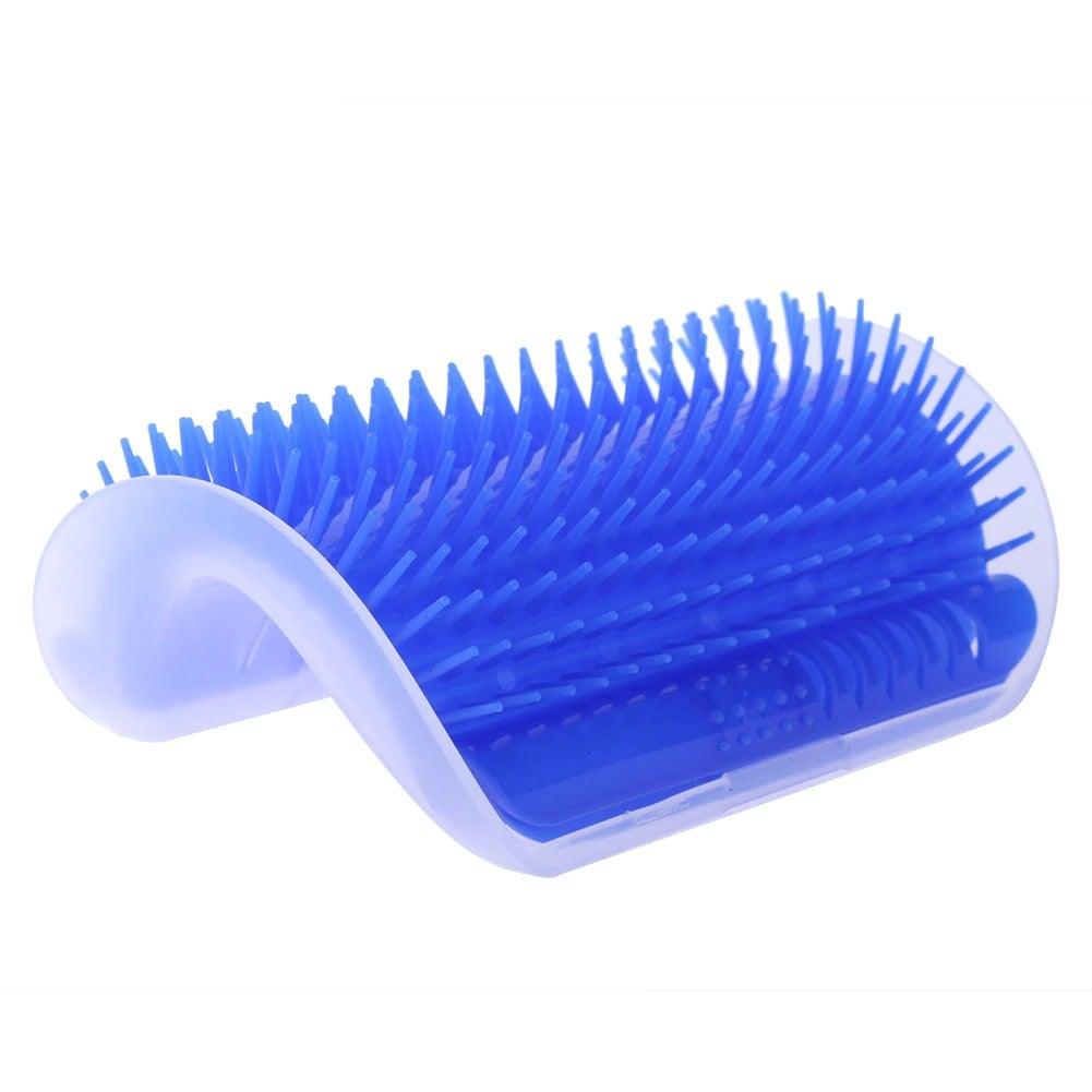 Cat Scratcher Corner Pet Brush Comb Play Cat Toy Plastic Scratch Bristles Arch Massager Self Groomer with Catnip Pouch Cat Wall Corner Massage Groomer Cat Self Grooming Brush