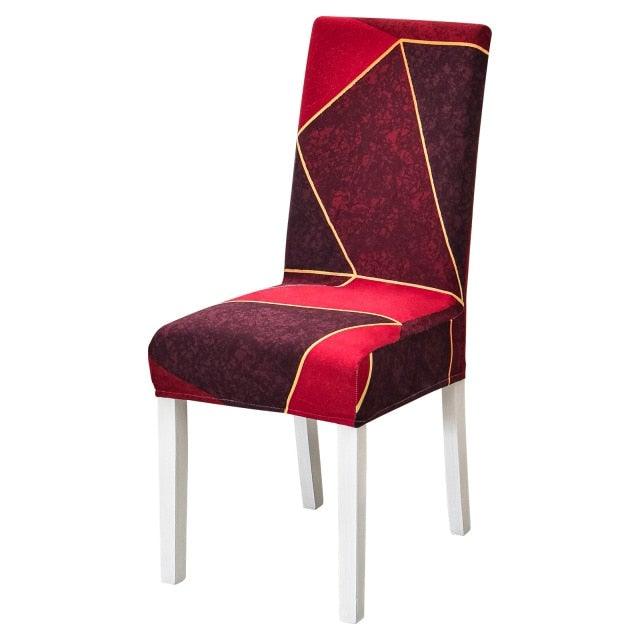 Chair Cover Simple Home Printed Chair Cover Household Thickened Fleece Chair Cover Universal KitchenDining Chair Cover Spandex tretch Removable Washable Dining Room Chair Protector Slipcovers/Home Decor Dining Room Seat Cover
