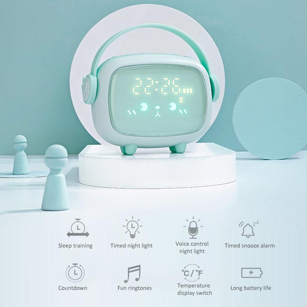 Cute Night Light Alarm Clock Timing Countdown Alarm Clock Kids Alarm Clock Pink for Girls Bedroom Ok to Wake Children's Sleep Trainer Wake Up Light & Night Light LED Smart Kids Alarm Clock Night Light For Home Decor