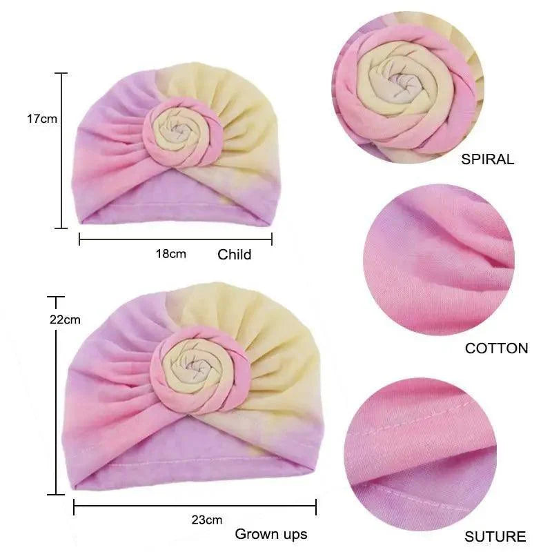 Elegance Mommy And Kids Turban Hat Cap With Big Bow Soft Cute Knot Nursery Beanie Knotted Headban