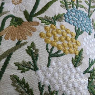 European Floral Cushion Cover Cotton Pillowcases Yellow Botanical Flowers and Green Leaves Floral Garden Pattern Printed Cushion Home Decor Rectangle Pillow Cover