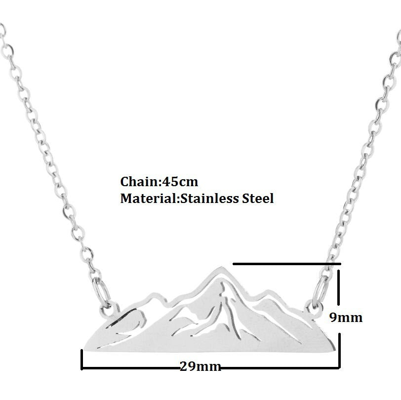 Women's Hollow Snow Mountain Pendant Necklace