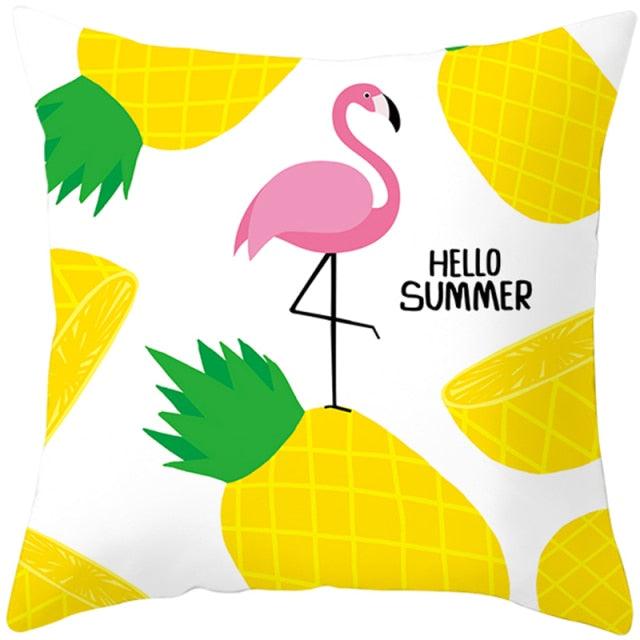 Flamingo Cushion Cover Decor Cushion Case Elegant Tropical Flamingo Pillow Covers Decorative Cotton Linen Square Pillow Cases Cushion Cover Home Decor Car Cushion Cover Pink Pillow Case