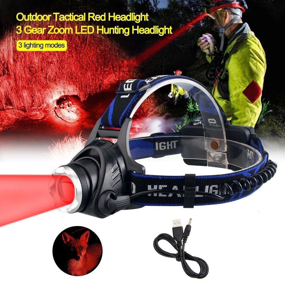 Headlamp Flashlight USB LED Head Rechargeable Light Waterproof Green/Red/UV 395nm Zoomable Headlamp Flashlight Light Outdoor Waterproof Headlight Led Head Lamp 3 Modes Torch For Camping Hiking Fishing