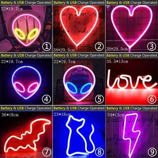 High Quality Wholesale LED Neon Night Light Sign Wall Art Sign Night Lamp Xmas Birthday Gift Wedding Party Wall Hanging Neon Lamp Home Decor