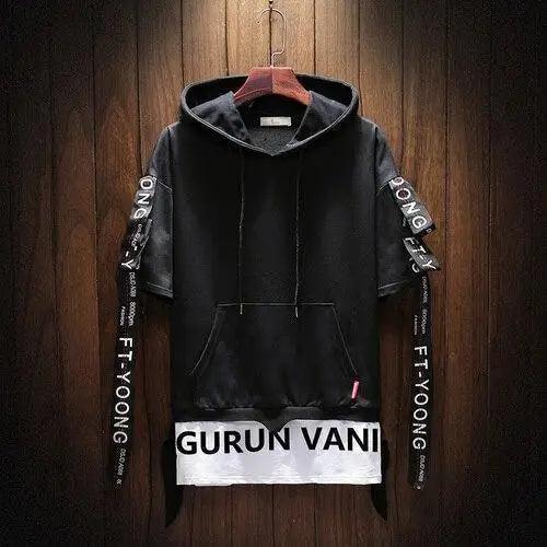 Luxury Hoodies Summer Short Sleeve Hooded Sweatshirt Men Unisex Top Hip Hop Tracksuit Men's O-Neck Spring Autumn Print Hoodie Sweatshirt Men's Thick Fleece Hip Hop High Streetwear Hoodies