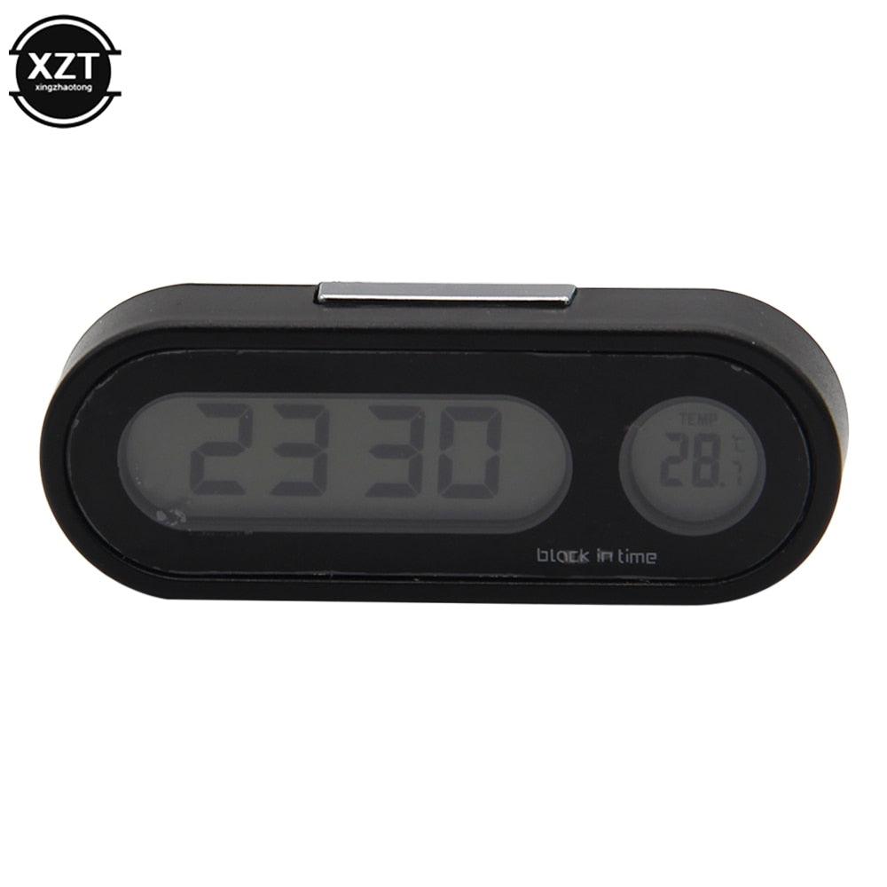 Mini Car Automobile Digital Clock Auto Watch Automotive Digital Alarm Clock LCD Screen Easy to Set can Adhesive Digital Table Car Dashboard Desk Electronic Clock Date Time Calendar Thermometer Hygrometer Decoration Ornament Clock In Car Car-Styling