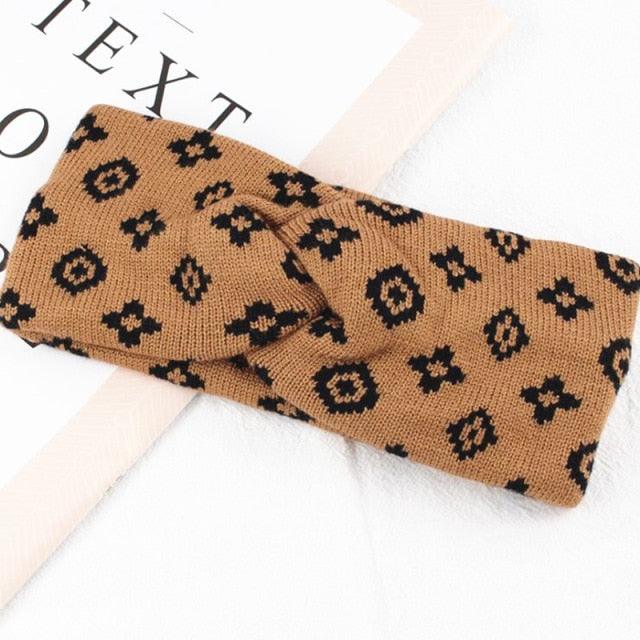 New Fashion Luxury Brand Women Hairband Warm Casual Woolen Knitted Girl Headband Big Bow Knot Turban Autumn Gorgeous Hair Accessories For Women