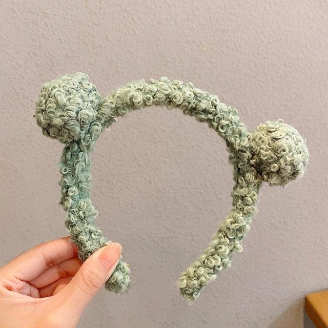 New Girls Cute Bear Ears Plush Simple Hairbands Kids Lovely Hair Ornament Headband Hair Hoops Children Fashion Gorgeous Hair Accessories For Women