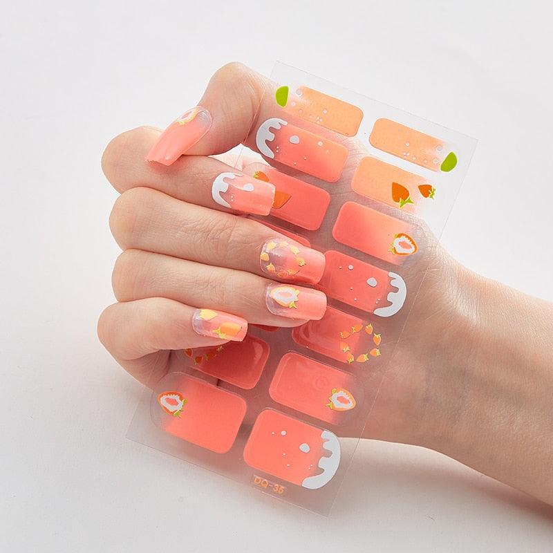 Full Cover Nail Stickers Designer Nail Decals Fashion Five Sorts of Nail Stickers Nail Sticker set Nail Decoration Nail Strips 3D Nail Art Stickers Decal Slider Template Diy Nail Tool Decorations Nail Art Design Self Adhesive Luxury Designer Nail Sticker