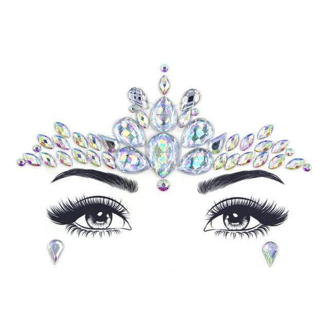 23 Sets Glitter Face Jewels Sticker Temporary Party Face Makeup Tattoo Face Gems Glitter Face Jewels Crystal Stickers For Womens