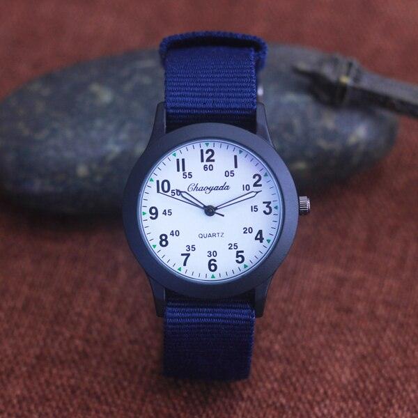Students Learning Time Quartz Watches Girls Water Resistant Gifts Clock Kids Canvas Fashion Wristwatches Dark Watches For Men Waterproof Field Outdoor Sport Mens Wristwatch With Nylon Band