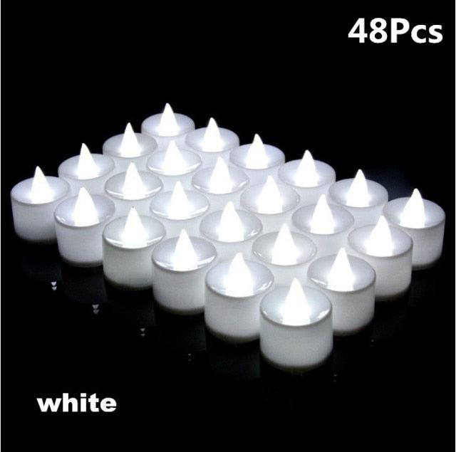 12/24/48pcs Flameless LED Tea light Tea Candles Wedding Light Romantic Candles Realistic Tea Lights Candles LED Tea light Candles Flickering Bright Tea lights Battery Operated Candles Flameless Candles Lights for Birthday Party Wedding Decorations