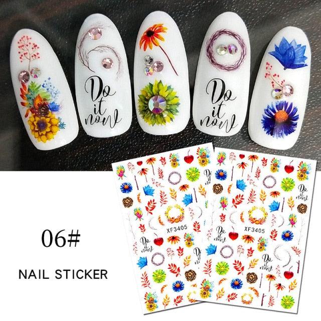 Maple Leaves 3D Nail Stickers Fall Leaf Flowers Line Sliders For Nails Self Adhesive Stickers Autumn Manicuring Decals Transfer Nail Decals Sticker For Pretty Girl Self-Adhesive Nail Decals Designer Nail Stickers for Acrylic