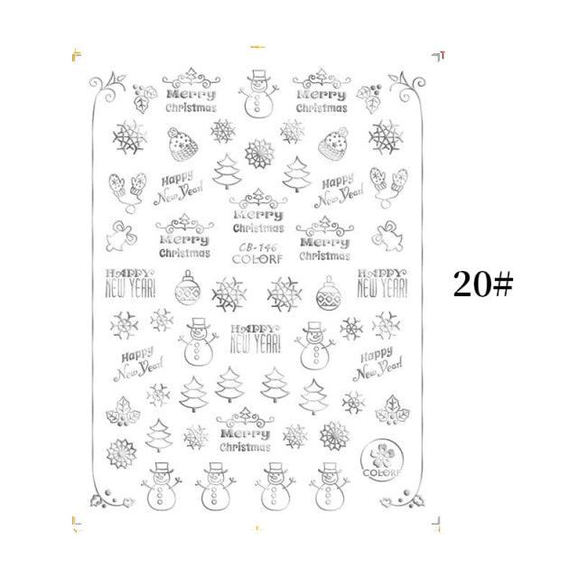 Sliver Bronzing Christmas Slider Nail Art 3D Decals Decoration Snowflake Nail Art Sticker Manicures Transfer Foil Xmas Gift Nails Snowflake Nail Art Stickers Decals Christmas Nail 3D Self Adhesive Nail Stickers for Acrylic Nails Snowflake